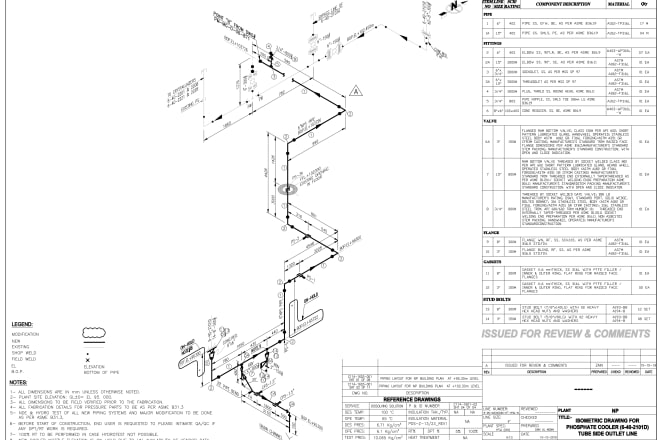 I will create piping 2d layout and isometric drawings with mto in autocad