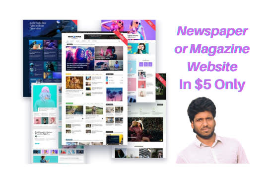 I will create premium online newspaper website or magazine website