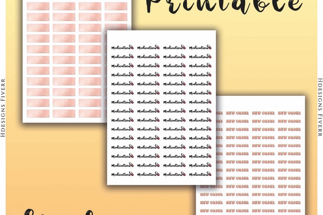 I will create printable custom stickers for you