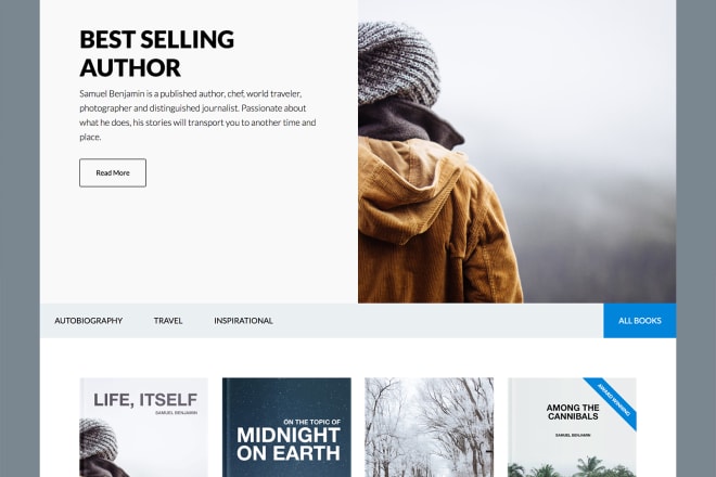 I will create stunning book author, writer website to sell book online