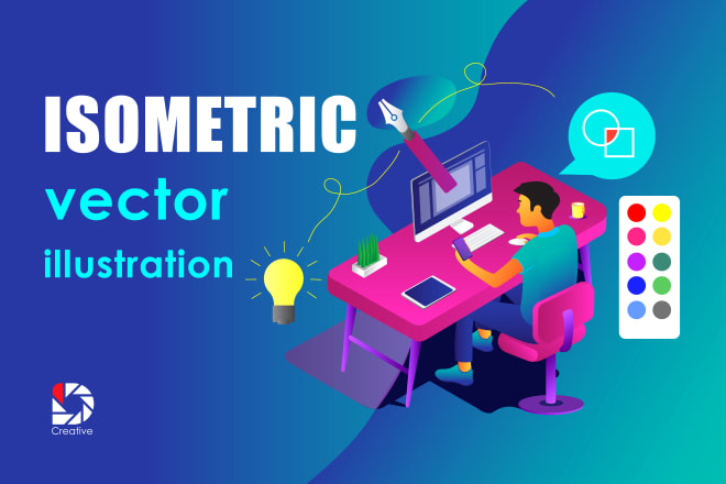 I will create vector isometric illustration