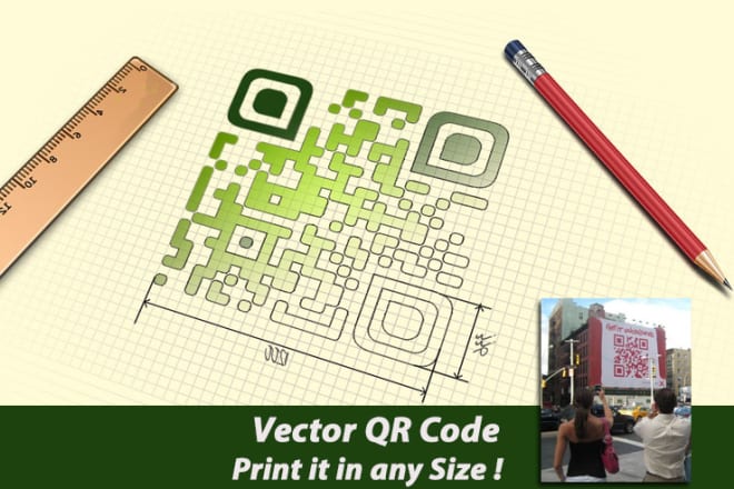I will create vector qr code, any size, with logo