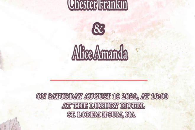 I will create wedding invitation design