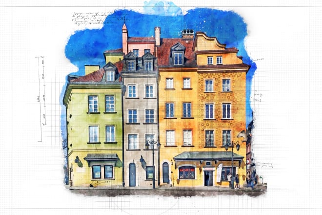I will create your photo into architecture watercolor sketch effect