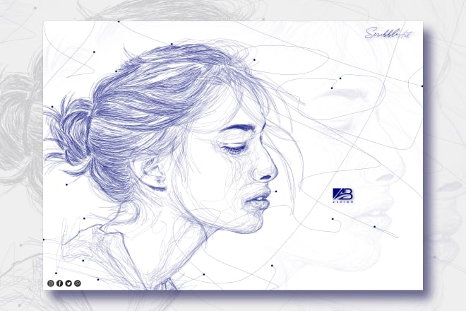 I will create your scribble art portrait with my line style