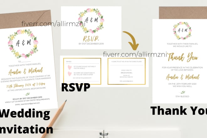 I will custom design your unique and special wedding invitation