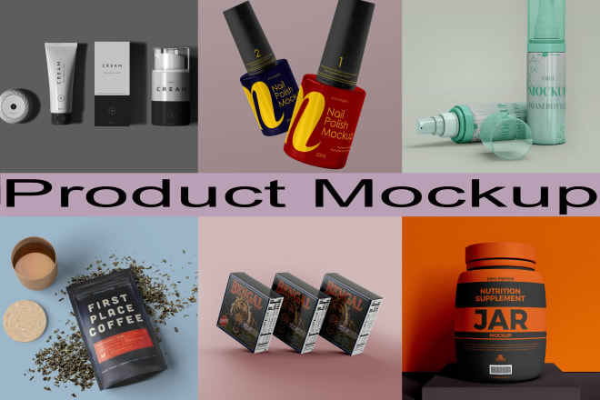 I will design 3d mockup of pouch,bag,jar,box,bottle and laptop