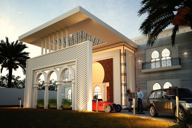 I will design 3ds max elevation and render