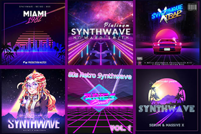 I will design 80s retro, synthwave, neon album, single cover art