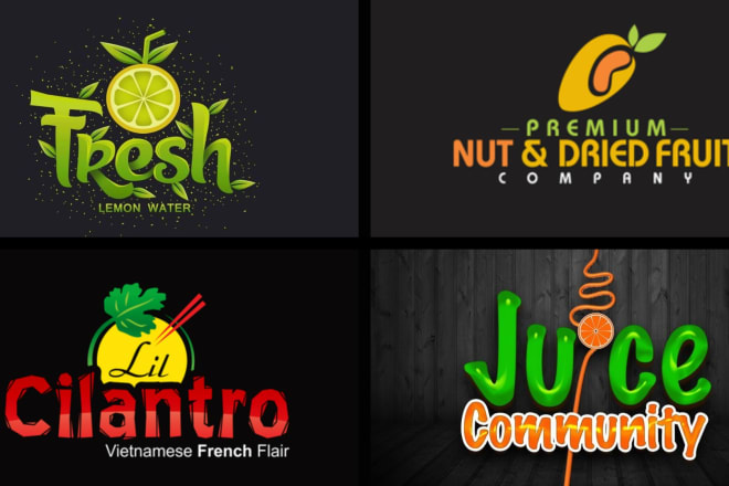I will design a creative juice bar and fruit shop logo