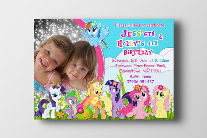 I will design a custom birthday invitation party