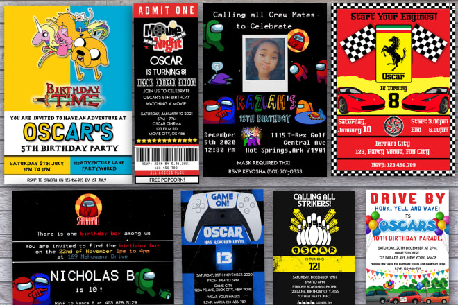 I will design a cute kids birthday party invitation