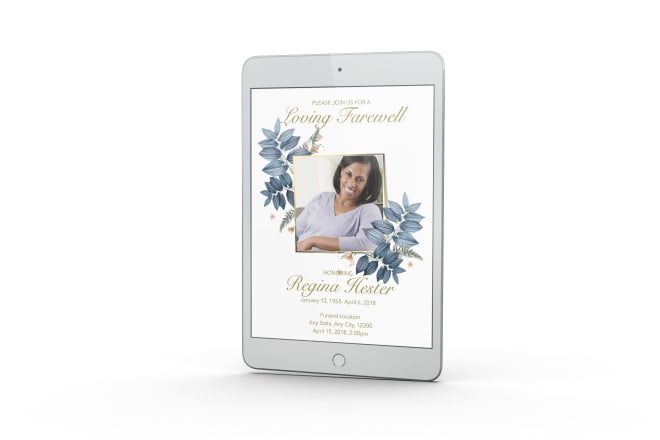 I will design a social media funeral announcement