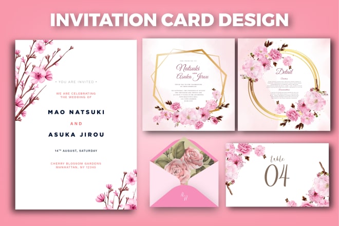 I will design a wedding card or invitation card for any event