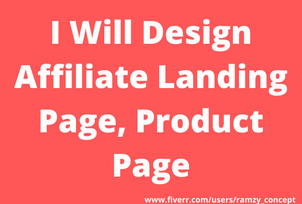 I will design affiliate landing page, product page