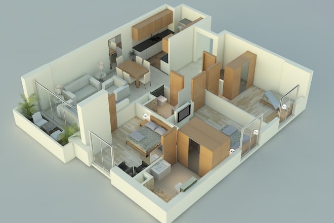 I will design architectural 2d 3d floor plan in autocad and 3d max