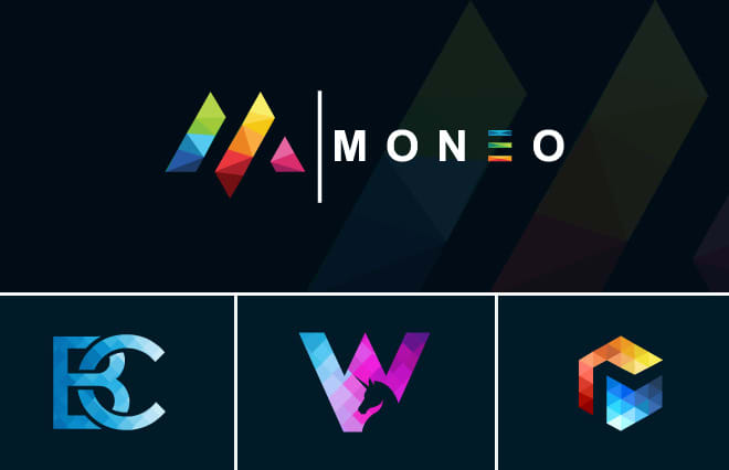 I will design artistic polygon letter logo