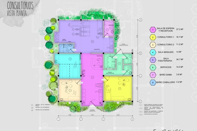 I will design autocad 2d floor plan with photoshop