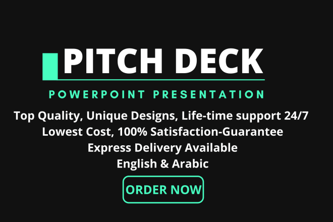 I will design business pitch deck or video or powerpoint presentation