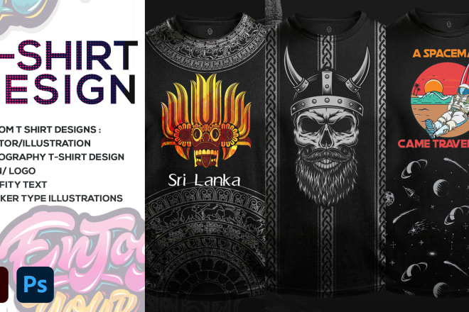 I will design custom illustrated attractive t shirt design