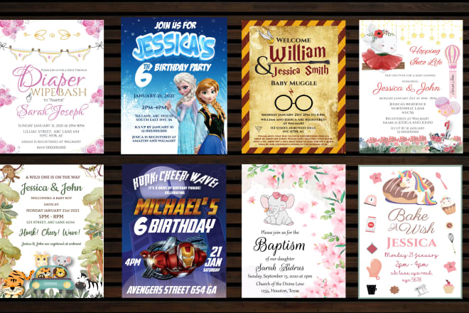 I will design custom invitation cards for birthdays