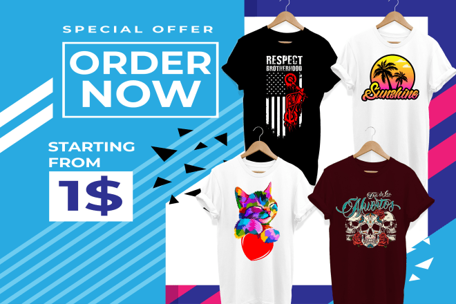 I will design custom t shirts in 8 hours