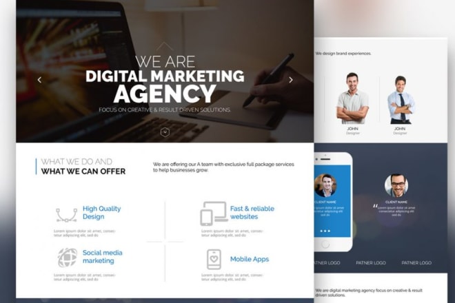 I will design digital marketing agency website