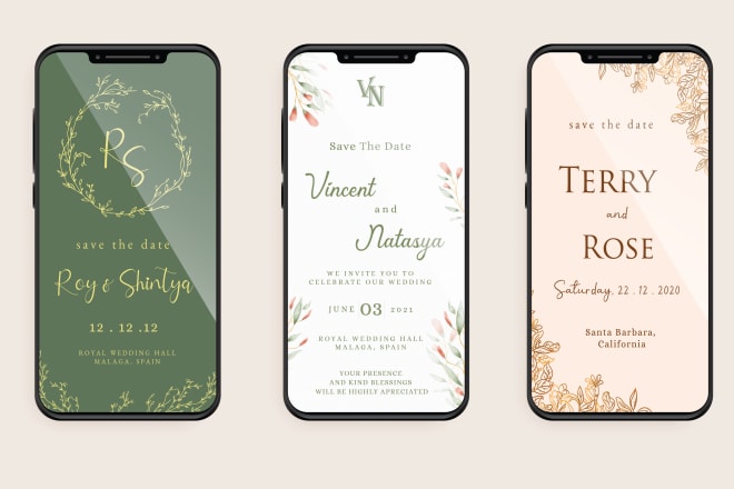 I will design digital wedding invitation, save the date