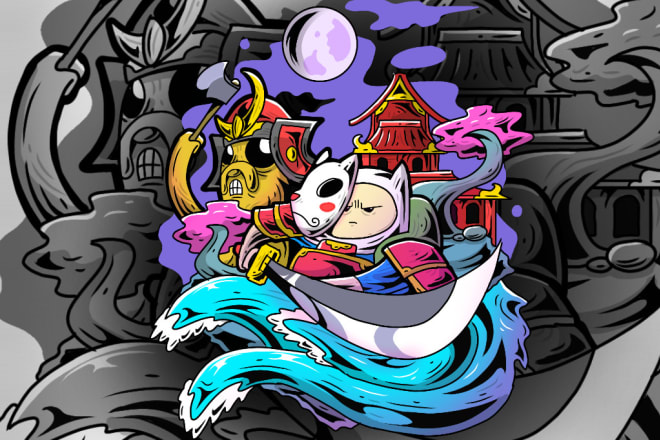 I will design epic cartoon illustration for your clothing line