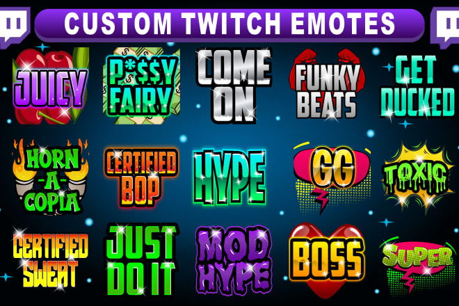 I will design express custom text twitch emote in short time