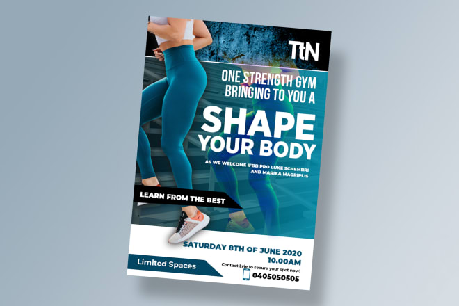 I will design fitness workout poster design for motivation