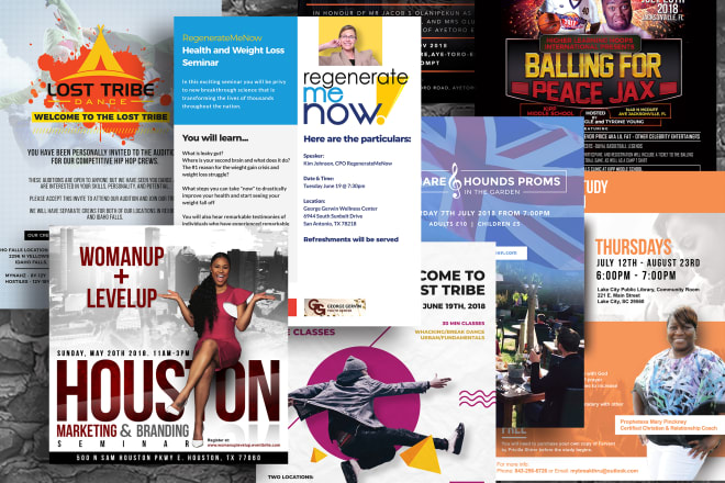 I will design flyer, poster, post card, leaflet