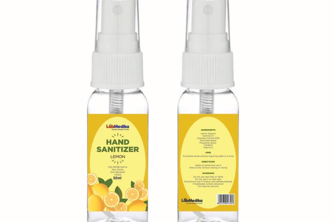 I will design hand sanitizer label and packaging
