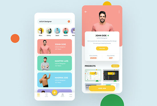 I will design minimal app UI design