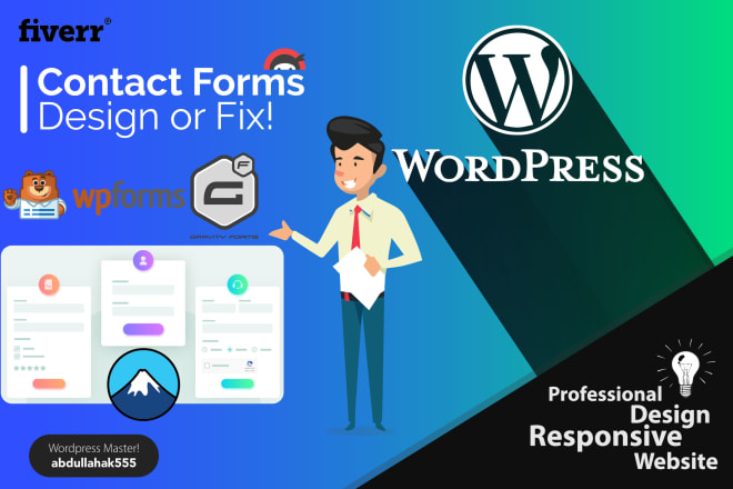 I will design or customize wordpress ninja form, wp forms, jotform, contact form 7