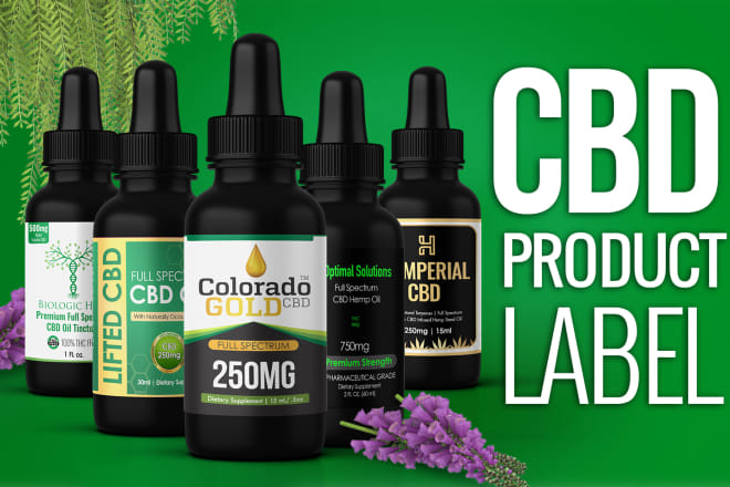 I will design premium hemp, cbd label and box package design