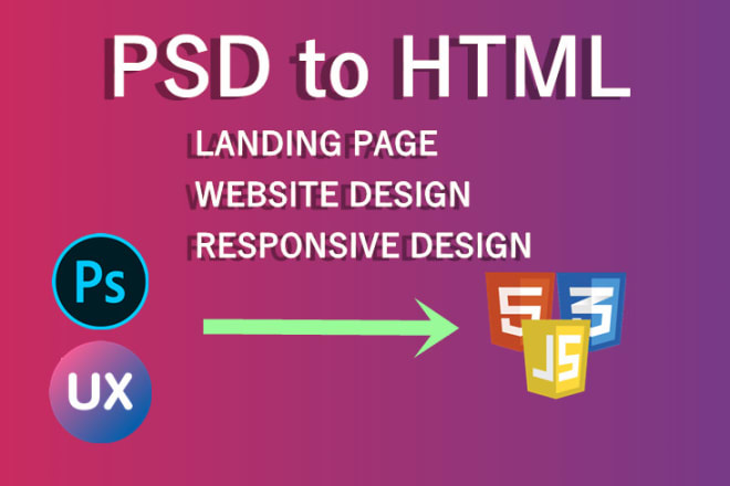 I will design psd to html css javascript,react responsive