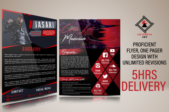 I will design radio, music, artist flyer, press kit, epk in 4hrs