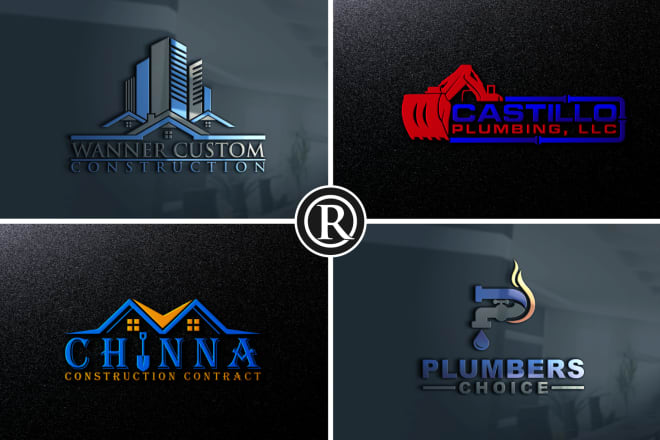 I will design real estate construction and plumbing logo