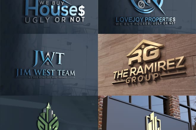 I will design real estate construction home property logo