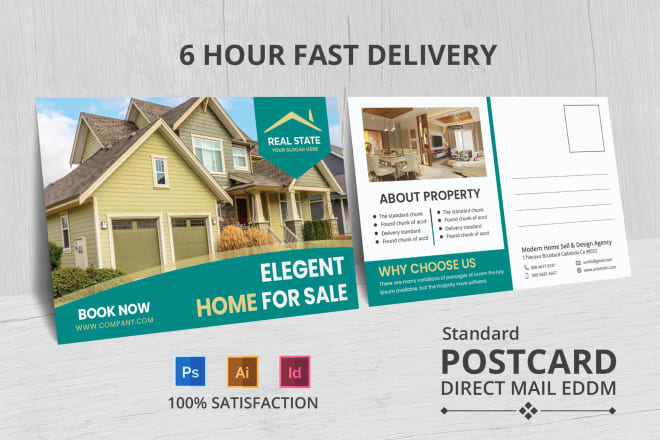 I will design real estate postcard, direct mail eddm or flyer