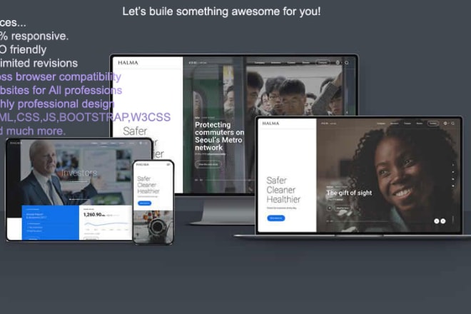 I will design responsive html css bootstrap website