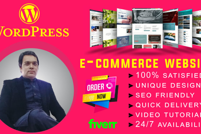 I will design responsive wordpress website or ecommerce website and blog website