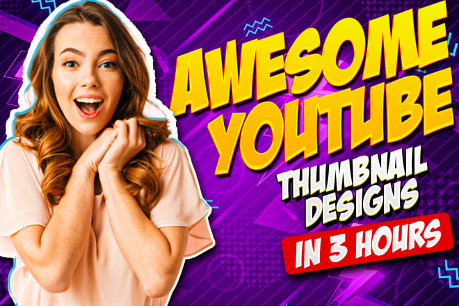 I will design the best custom youtube thumbnail design in 3hrs