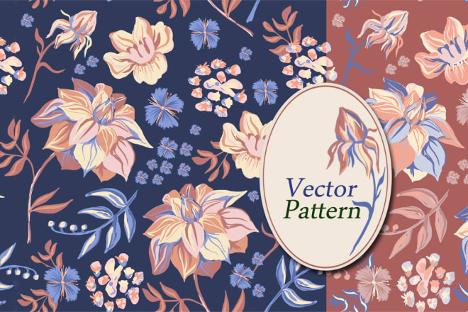 I will design the seamless repeat pattern in vector