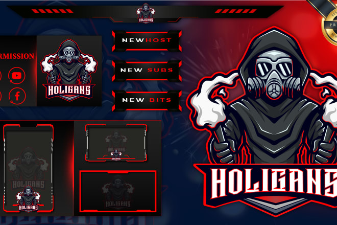 I will design twitch overlays and logo for your stream