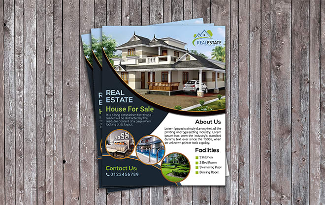 I will design unique real estate flyer