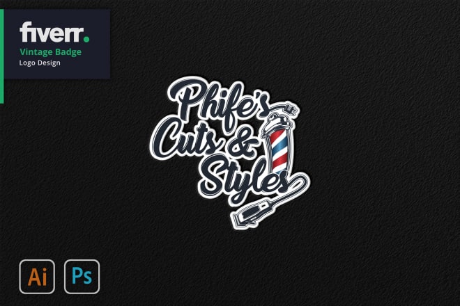 I will design vintage badge and barber shop logo