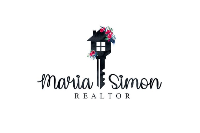 I will design watercolor real estate realtor logo