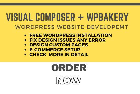 I will design wordpress website with visual composer or wpbakery
